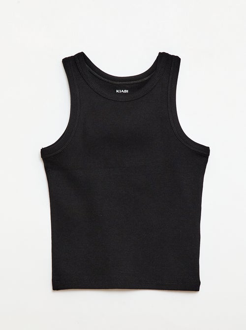 Canotta a costine con scollo rotondo - Kiabi