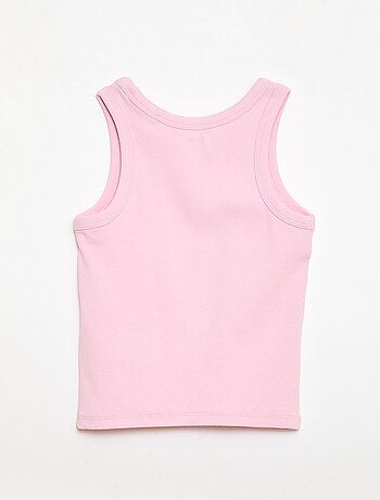 Canotta a costine con scollo rotondo