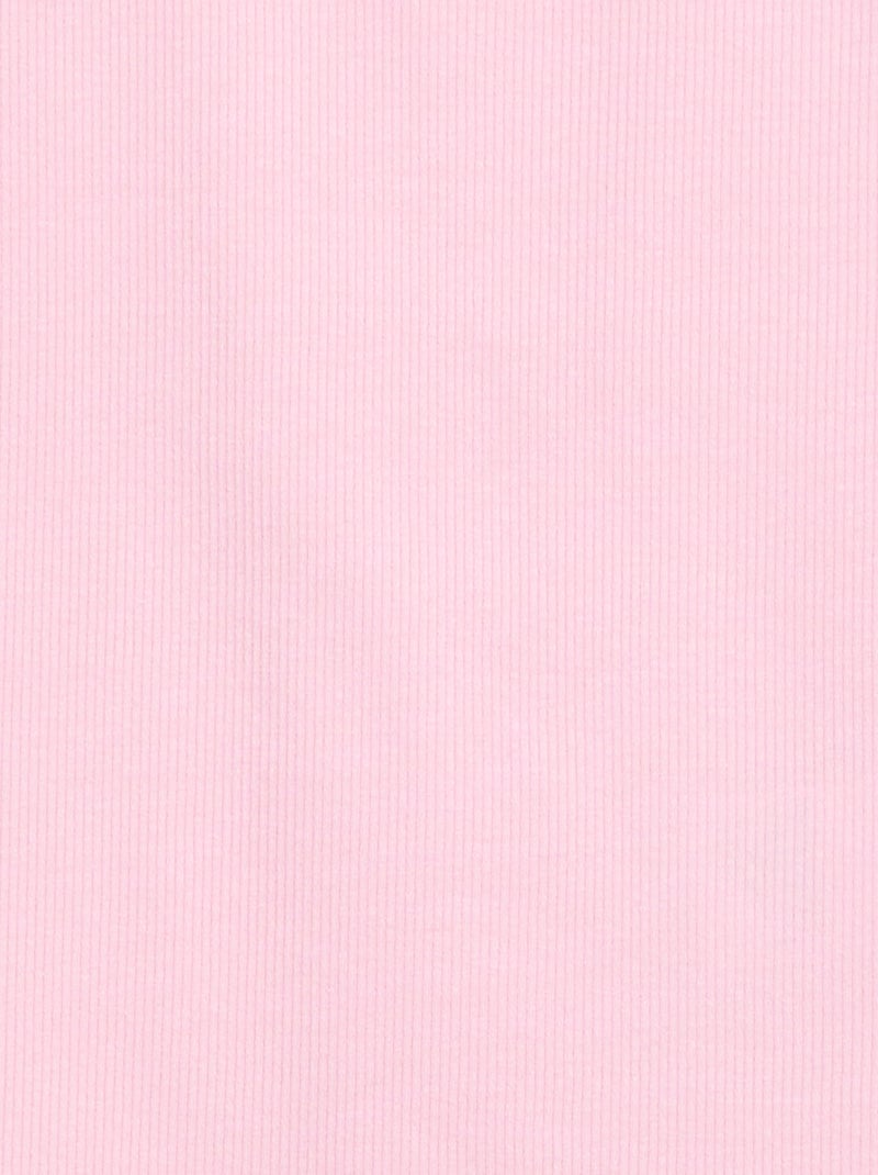 Canotta a costine con scollo rotondo Rosa - Kiabi