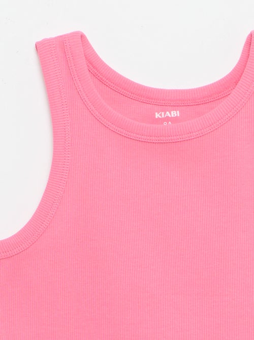 Canotta a costine con scollo rotondo - Kiabi