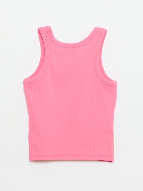 Canotta a costine con scollo rotondo - Kiabi