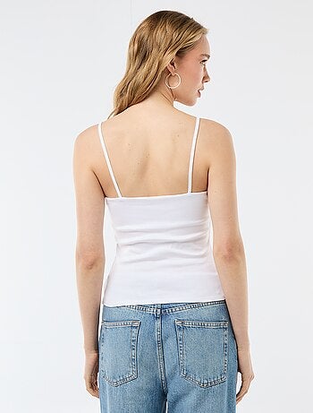 Canotta a costine con spalline sottili