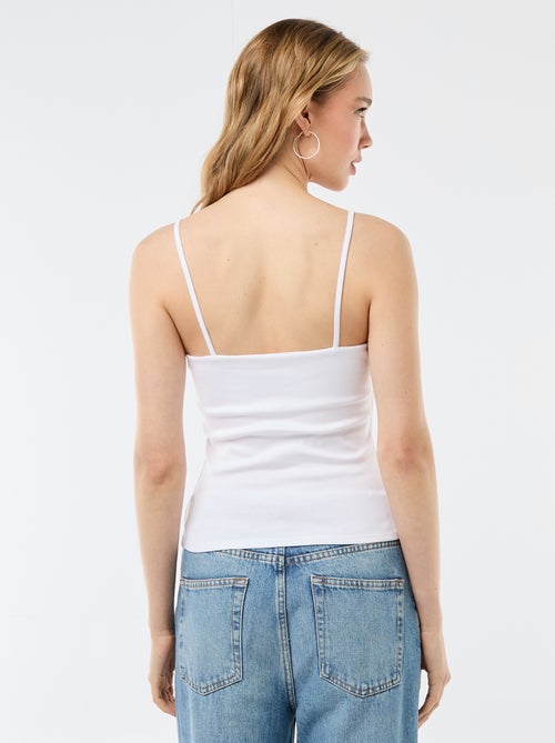 Canotta a costine con spalline sottili - Kiabi