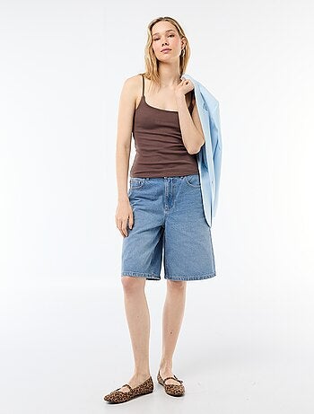 Canotta a costine con spalline sottili