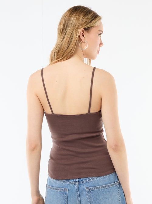 Canotta a costine con spalline sottili - Kiabi