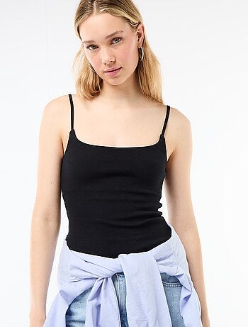 Canotta a costine con spalline sottili