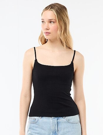 Canotta a costine con spalline sottili