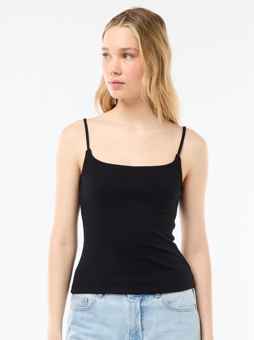 Canotta a costine con spalline sottili - Kiabi