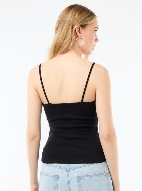 Canotta a costine con spalline sottili - Kiabi