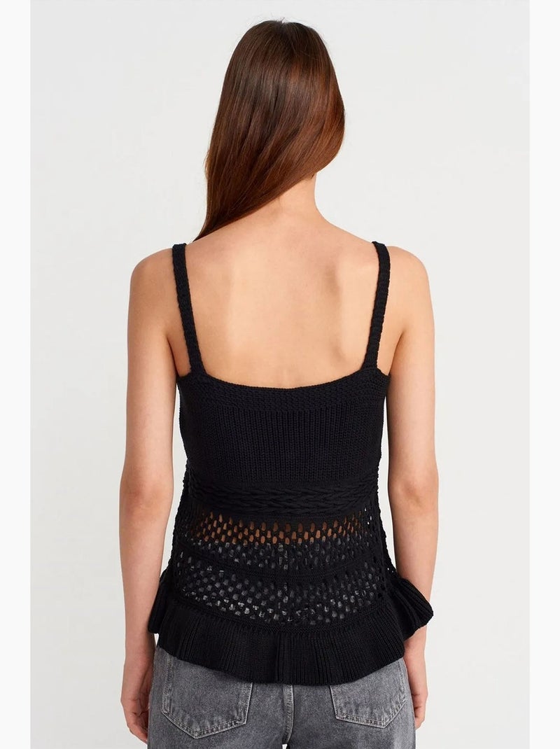 Canotta a costine in maglia dilvin Nero - Kiabi