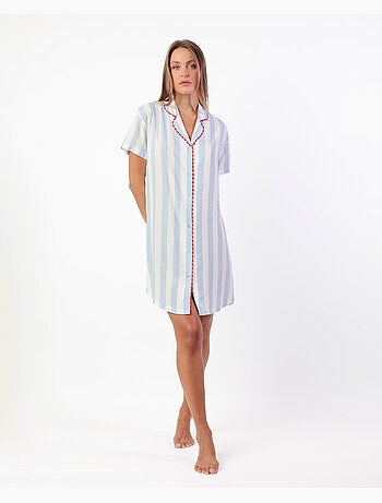 Canotta a maniche corte con righe chiare classiche da donna ADMAS CLASSIC
