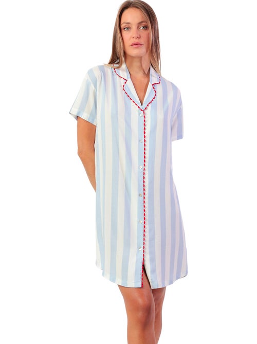 Canotta a maniche corte con righe chiare classiche da donna ADMAS CLASSIC - Kiabi Canotta a maniche corte con righe chiare classiche da donna ADMAS CLASSIC - Kiabi