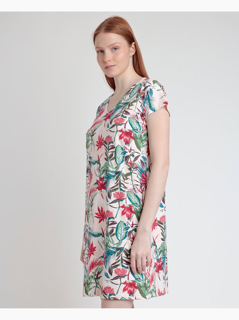 Canotta a maniche corte da donna ADMAS GARDEN Tropical Spirit Rosso - Kiabi