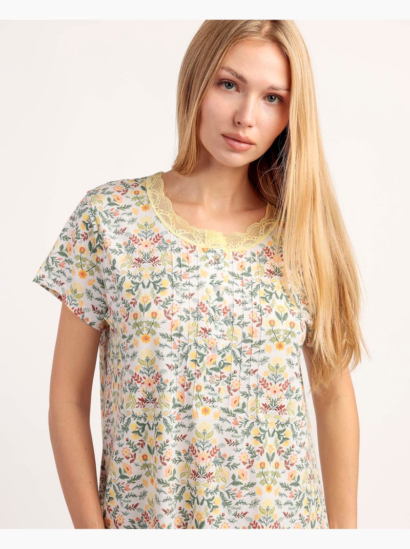 Canotta a maniche corte da donna ADMAS GARDEN Yellow Garden Blu Giallo - Kiabi