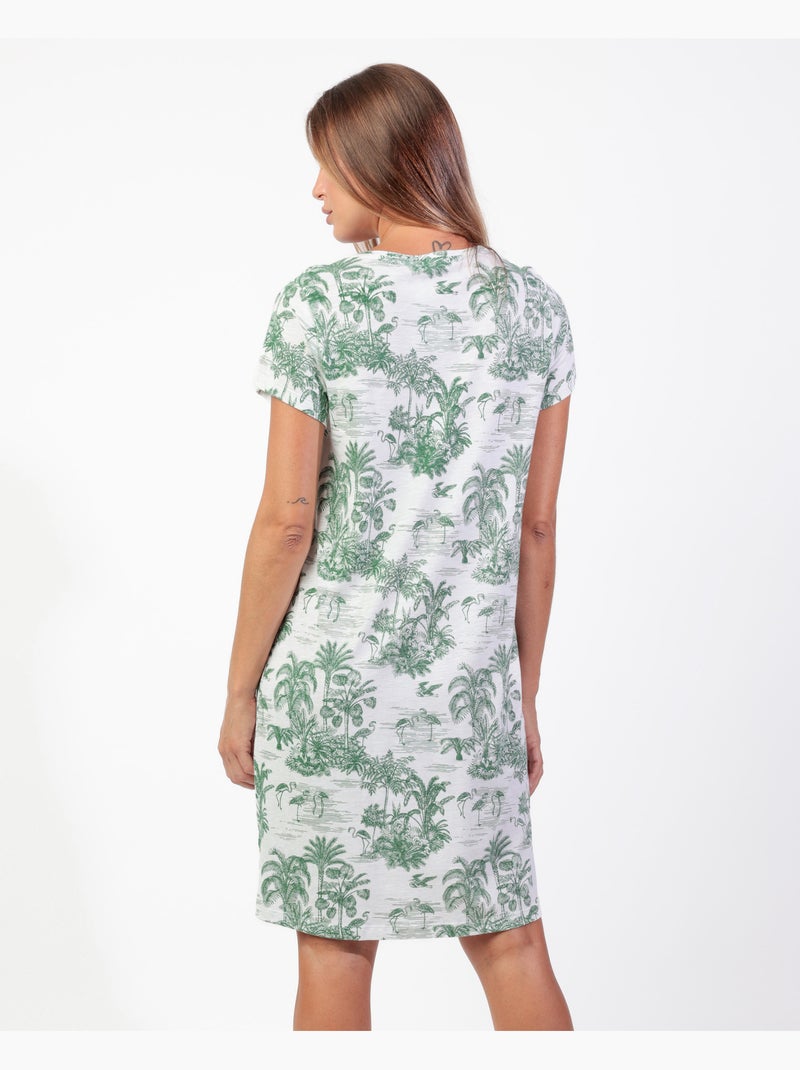 Canotta a maniche corte Summer Paradise da donna ADMAS Verde foresta - Kiabi