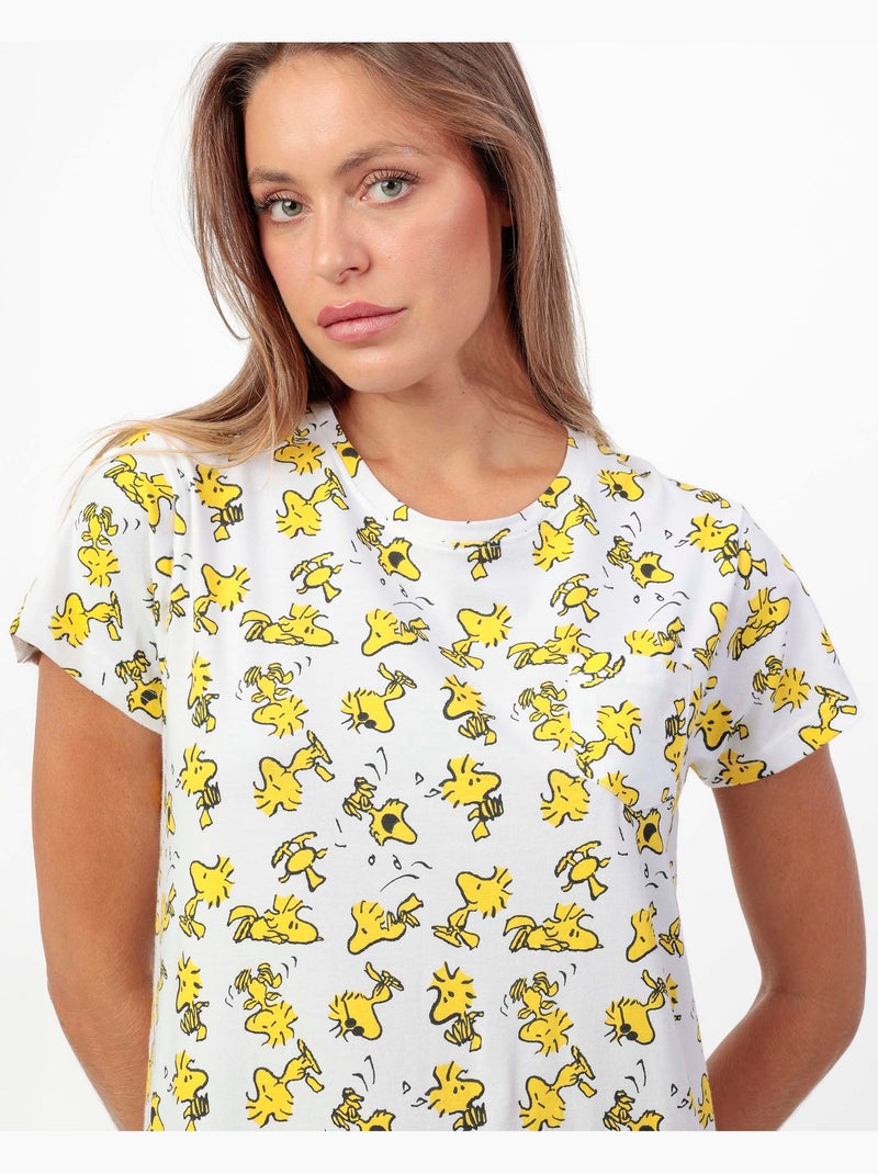 Canotta a maniche corte Woodstock da donna PEANUTS Blu Giallo - Kiabi