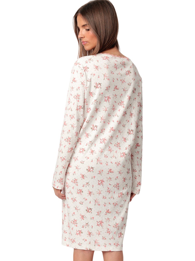 Canotta a maniche lunghe con pois e fiori ADMAS CLASSIC da donna Arancione corallo - Kiabi