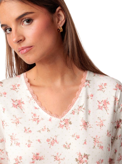 Canotta a maniche lunghe con pois e fiori ADMAS CLASSIC da donna - Kiabi Canotta a maniche lunghe con pois e fiori ADMAS CLASSIC da donna - Kiabi