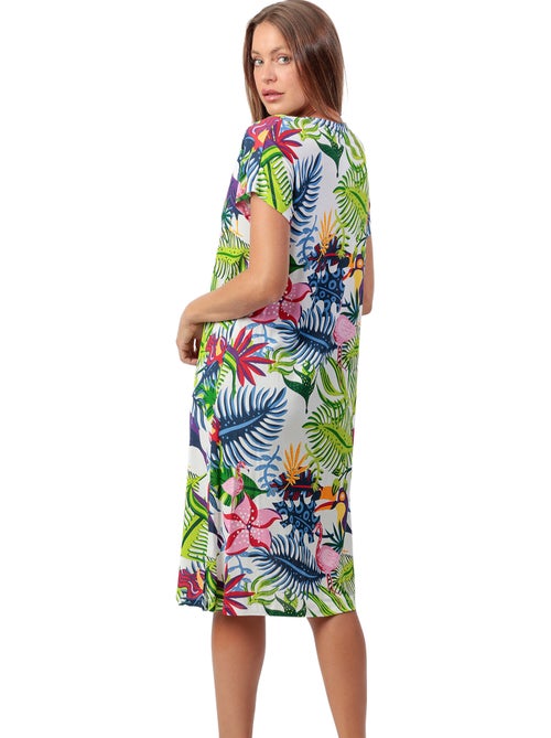 Canotta a maniche lunghe con stampa pappagallo esotico da donna ADMAS GARDEN - Kiabi Canotta a maniche lunghe con stampa pappagallo esotico da donna ADMAS GARDEN - Kiabi