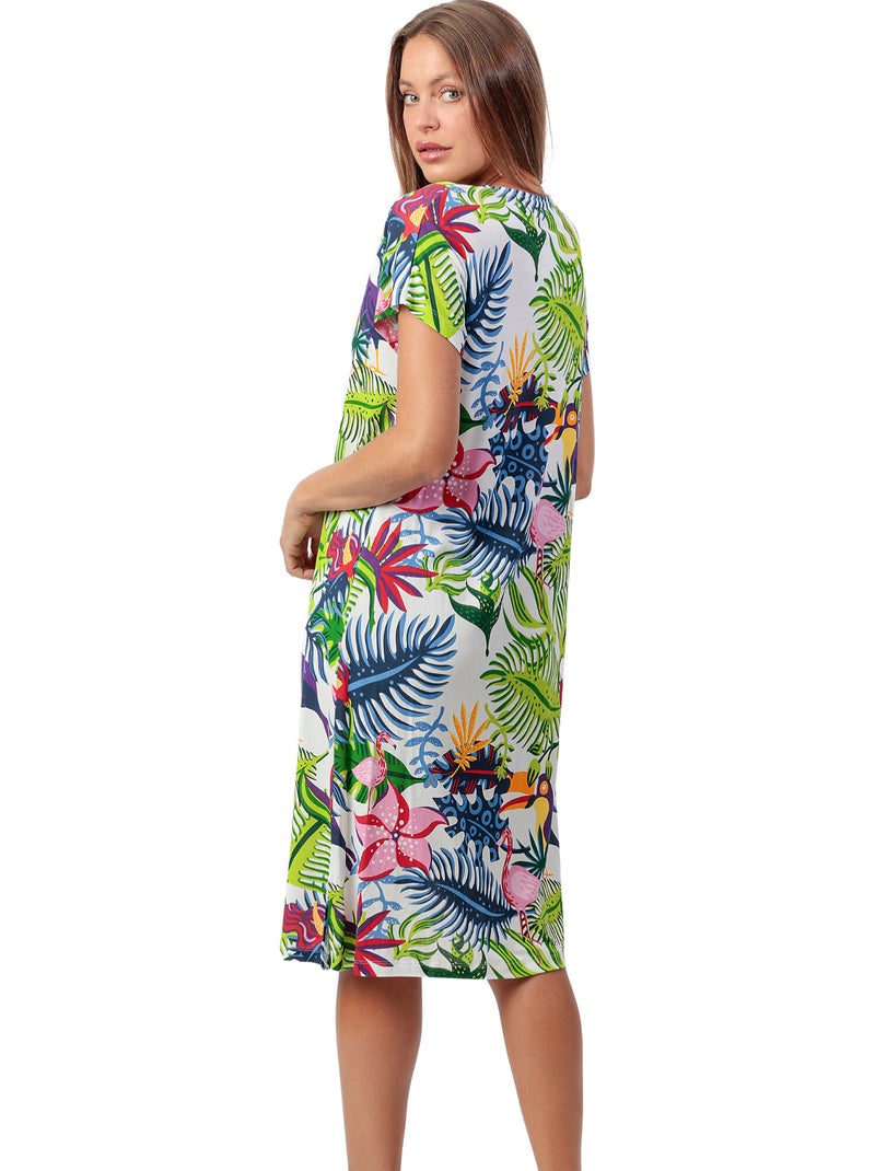 Canotta a maniche lunghe con stampa pappagallo esotico da donna ADMAS GARDEN Multicolore - Kiabi