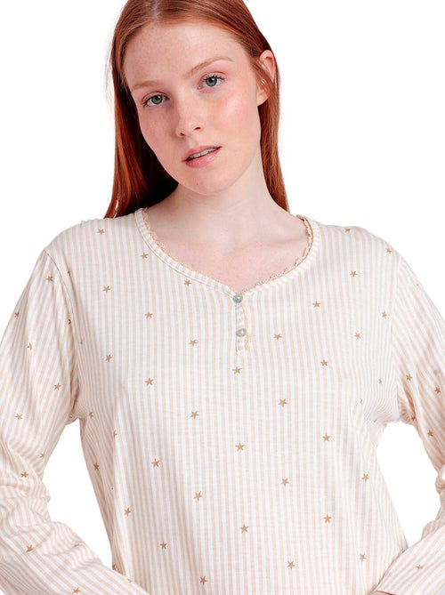 Canotta a maniche lunghe con stelle e strisce da donna ADMAS CLASSIC - Kiabi Canotta a maniche lunghe con stelle e strisce da donna ADMAS CLASSIC - Kiabi
