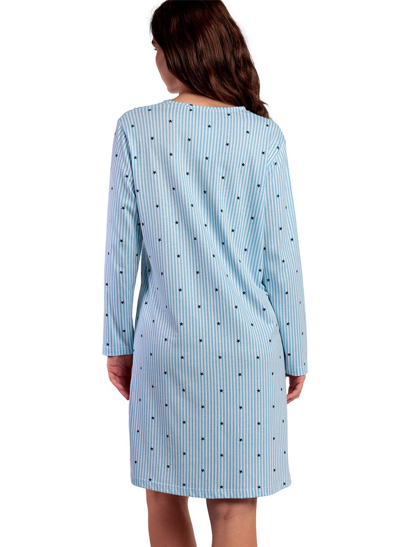 Canotta a maniche lunghe con stelle e strisce da donna ADMAS CLASSIC Blu - Kiabi