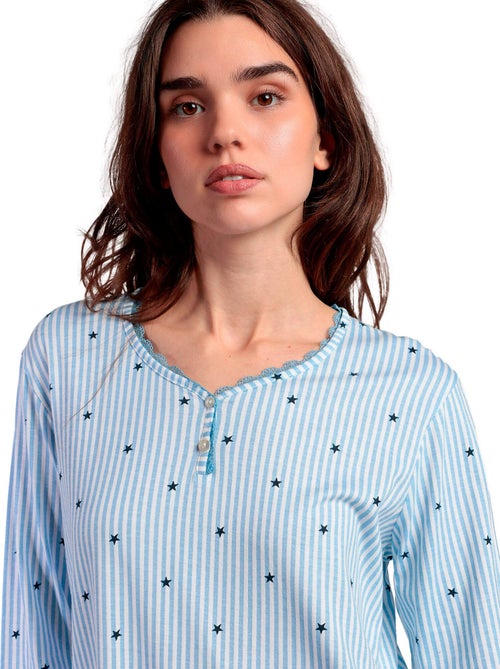 Canotta a maniche lunghe con stelle e strisce da donna ADMAS CLASSIC - Kiabi Canotta a maniche lunghe con stelle e strisce da donna ADMAS CLASSIC - Kiabi