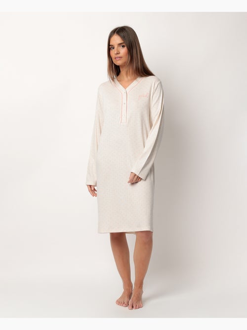 Canotta a maniche lunghe da donna ADMAS CLASSIC con pois e fiori - Kiabi Canotta a maniche lunghe da donna ADMAS CLASSIC con pois e fiori - Kiabi