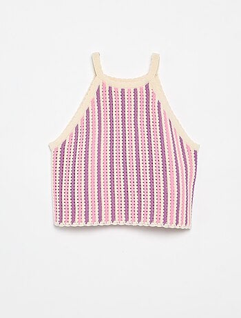 Canotta a righe in crochet