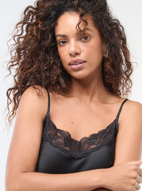 Canotta a spallina sottile con pizzo - Kiabi