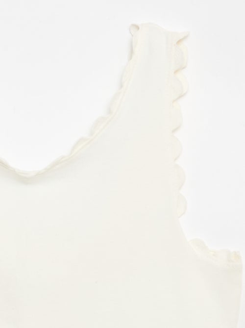 Canotta a tinta unita con bordi ondulati - Kiabi