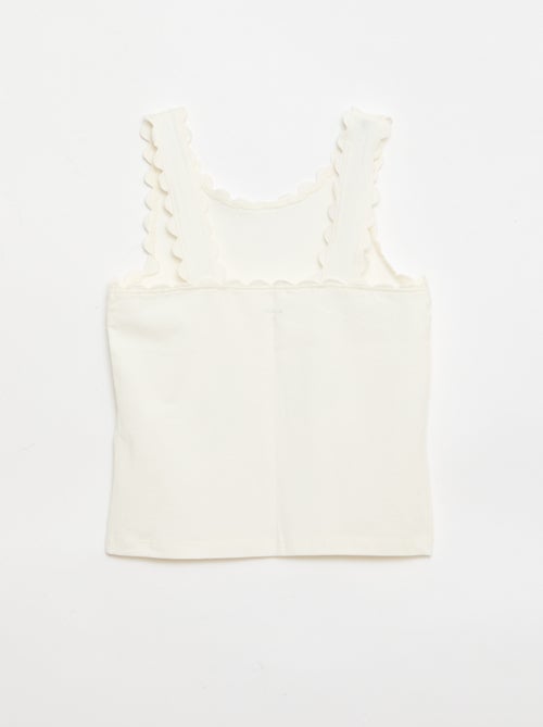 Canotta a tinta unita con bordi ondulati - Kiabi