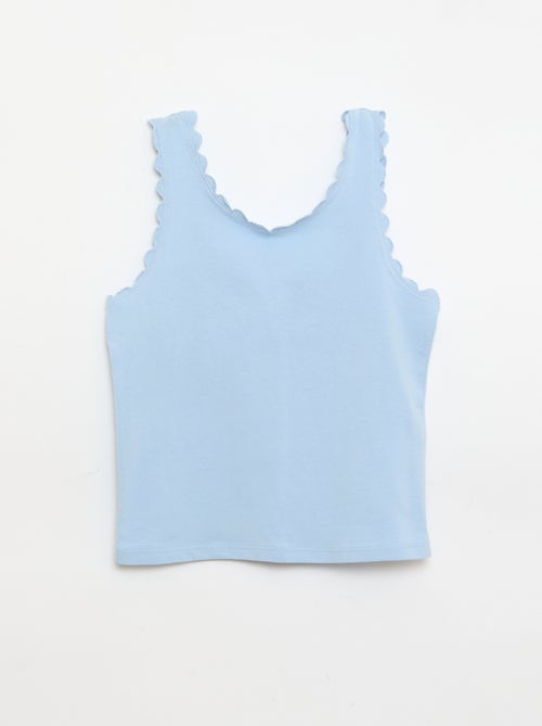 Canotta a tinta unita con bordi ondulati - Kiabi