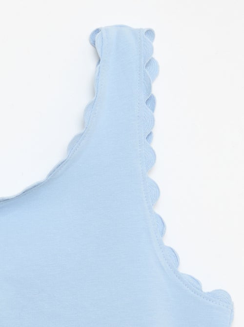 Canotta a tinta unita con bordi ondulati - Kiabi