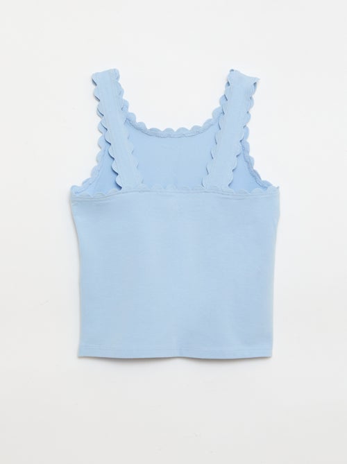 Canotta a tinta unita con bordi ondulati - Kiabi