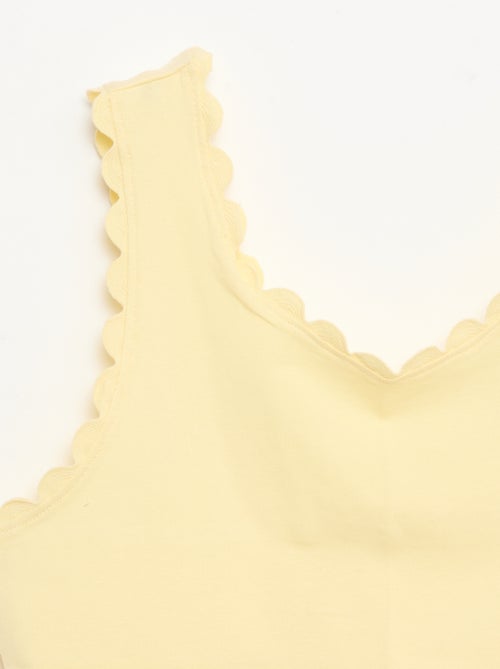 Canotta a tinta unita con bordi ondulati - Kiabi