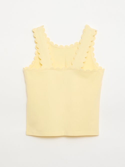Canotta a tinta unita con bordi ondulati - Kiabi