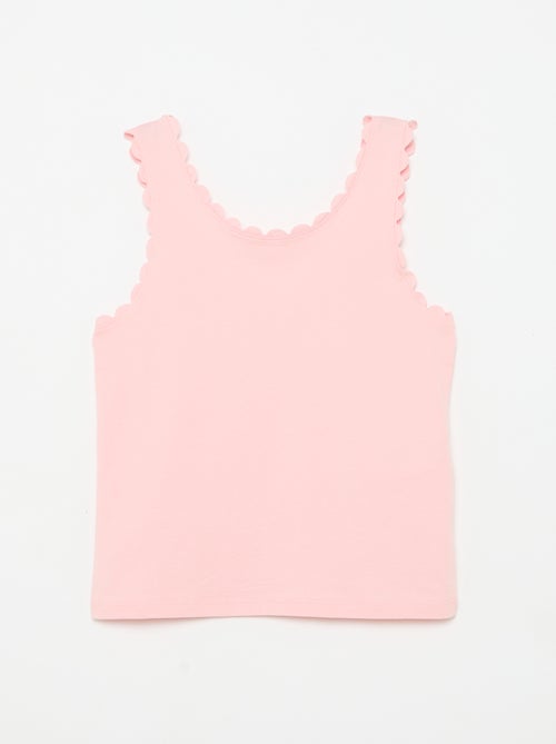 Canotta a tinta unita con bordi ondulati - Kiabi
