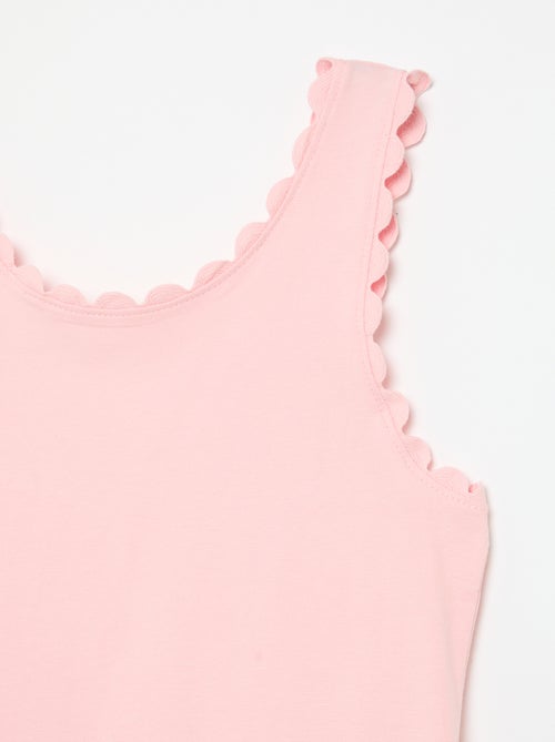 Canotta a tinta unita con bordi ondulati - Kiabi