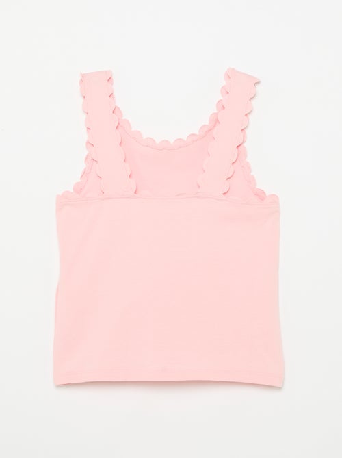 Canotta a tinta unita con bordi ondulati - Kiabi