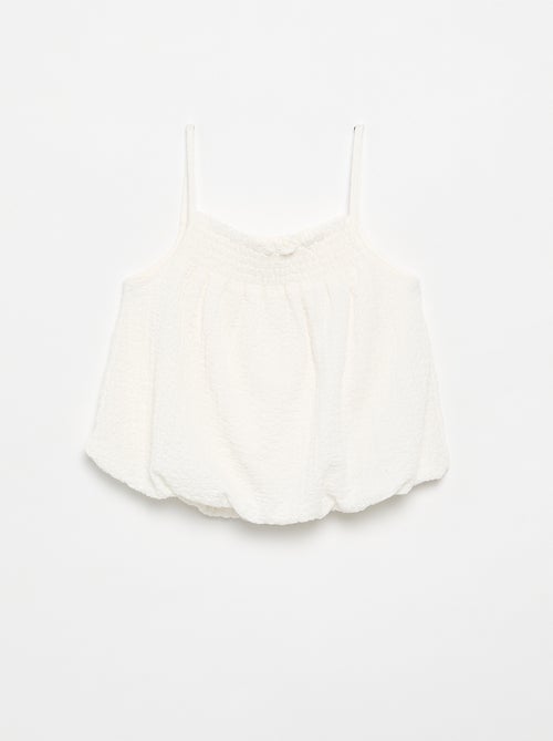 Canotta a tinta unita in maglia waffle - Kiabi