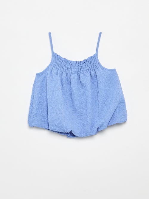 Canotta a tinta unita in maglia waffle - Kiabi