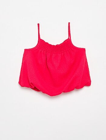 Canotta a tinta unita in maglia waffle