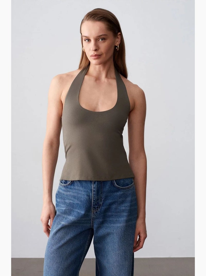 Canotta aderente halter con cut-out dilvin Cachi - Kiabi