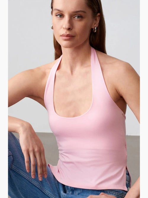 Canotta aderente halter con cut-out dilvin - Kiabi Canotta aderente halter con cut-out dilvin - Kiabi