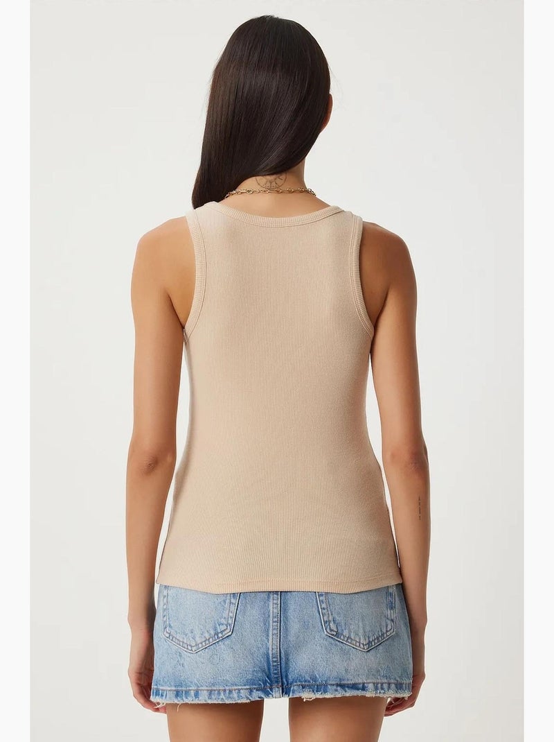 Canotta aderente in maglia con scollo a u, confezione da 2 istanbul Beige - Kiabi