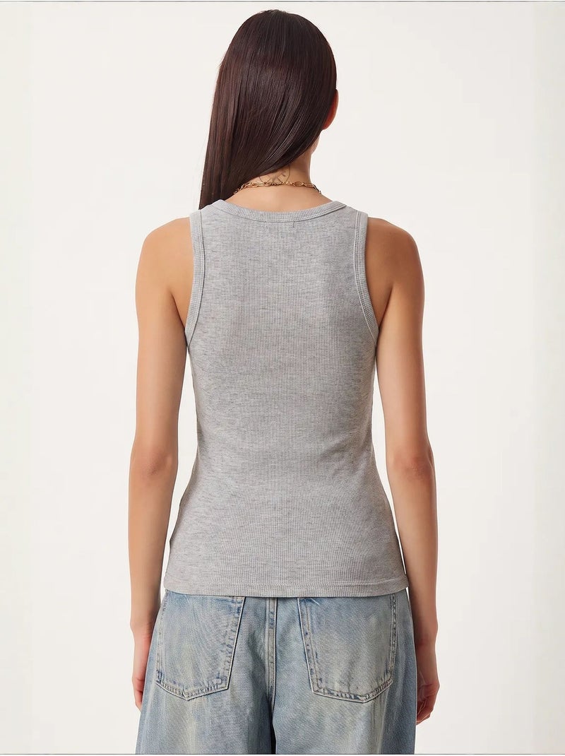 Canotta aderente in maglia con scollo a u, confezione da 2 istanbul Blu cobalto - Kiabi