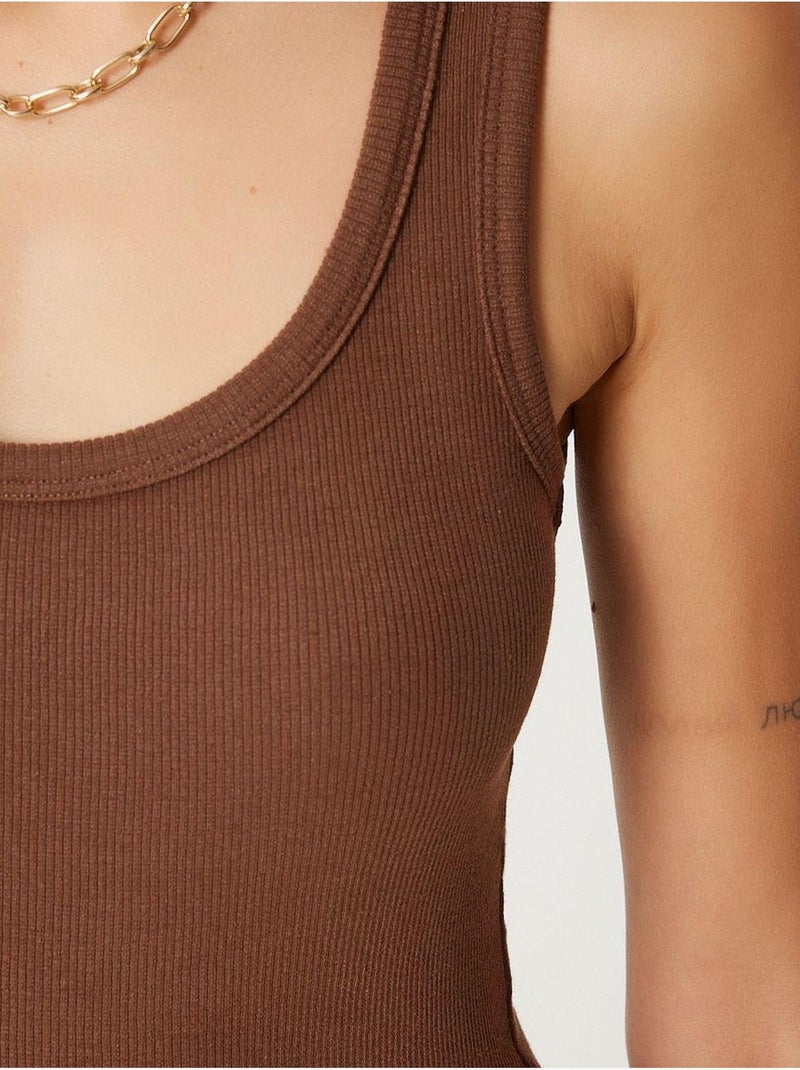 Canotta aderente in maglia con scollo a u, confezione da 2 istanbul Marrone cioccolato - Kiabi
