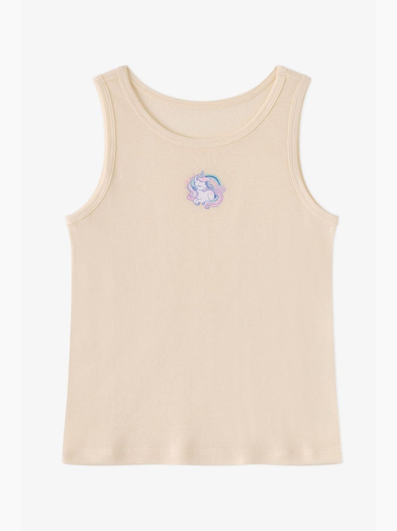 Canotta bambina unilove con stampa unicorno penti Crema - Kiabi