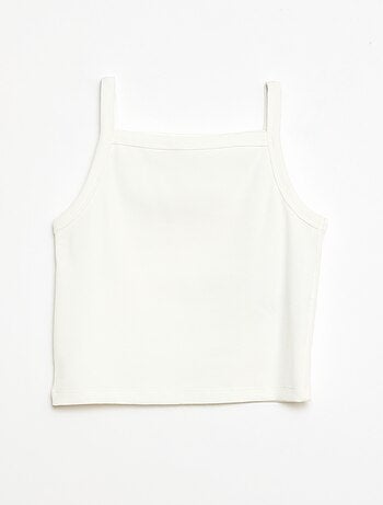 Canotta basic a costine con spalline sottili